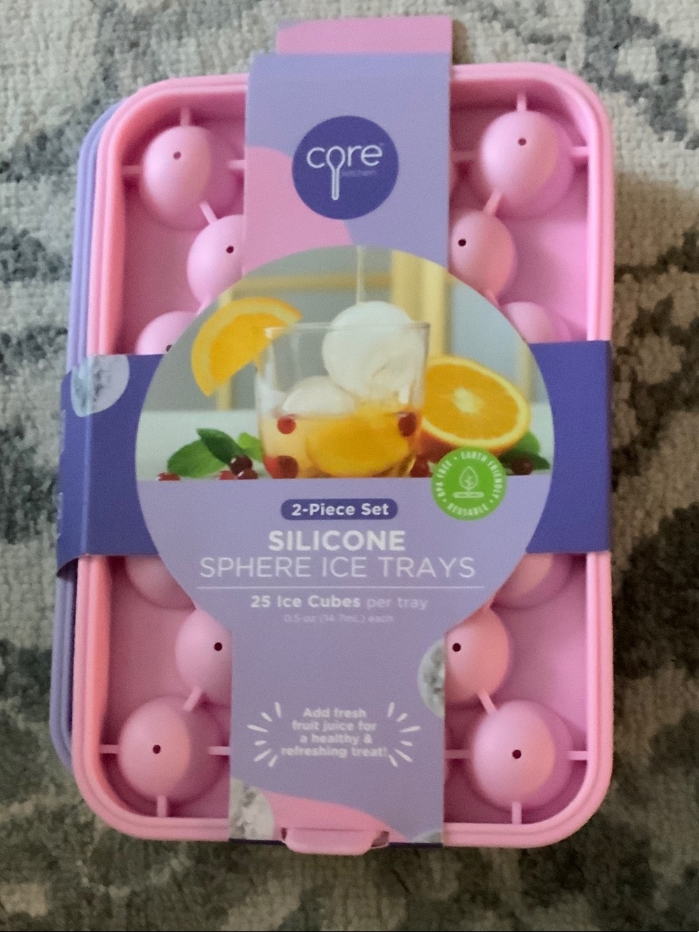 Core Silicone Sphere Ice Trays - Pink (2-Piece Set)